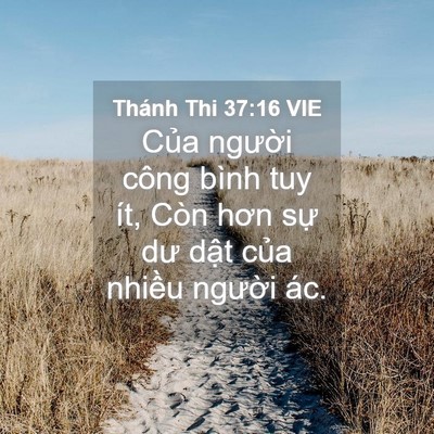 Picture 04 - Thánh Thi 37:16 VIE - Của người công bình tuy ít, Còn hơn - Bible Verse Picture