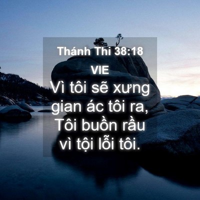 Picture 04 - Thánh Thi 38:18 VIE - Vì tôi sẽ xưng gian ác tôi ra, Tôi buồn - Bible Verse Picture