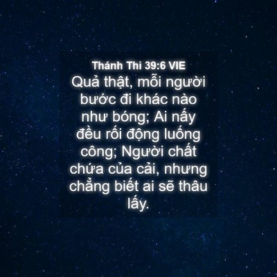 Picture 04 - Thánh Thi 39:6 VIE - Quả thật, mỗi người bước đi khác - Bible Verse Picture