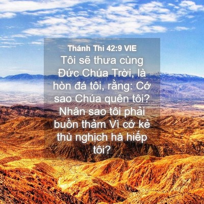 Picture 04 - Thánh Thi 42:9 VIE - Tôi sẽ thưa cùng Đức Chúa Trời, là - Bible Verse Picture