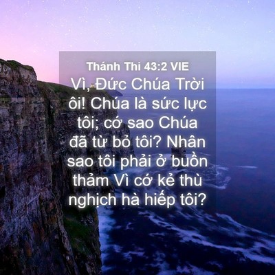 Picture 04 - Thánh Thi 43:2 VIE - Vì, Đức Chúa Trời ôi! Chúa là sức - Bible Verse Picture