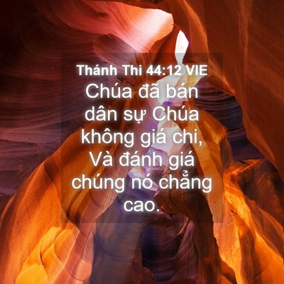 Picture 04 - Thánh Thi 44:12 VIE - Chúa đã bán dân sự Chúa không giá chi, - Bible Verse Picture