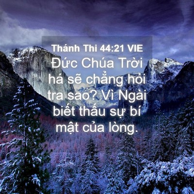 Picture 04 - Thánh Thi 44:21 VIE - Đức Chúa Trời há sẽ chẳng hỏi tra - Bible Verse Picture