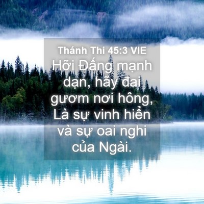 Picture 04 - Thánh Thi 45:3 VIE - Hỡi Đấng mạnh dạn, hãy đai gươm nơi - Bible Verse Picture