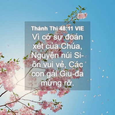Picture 04 - Thánh Thi 48:11 VIE - Vì cớ sự đoán xét của Chúa, Nguyện - Bible Verse Picture