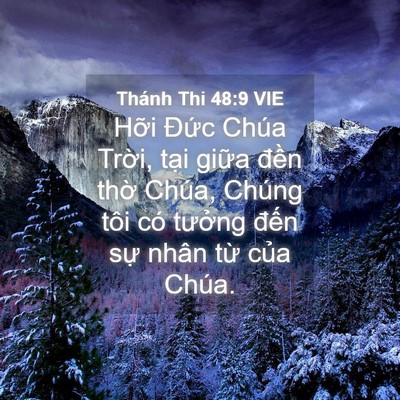 Picture 04 - Thánh Thi 48:9 VIE - Hỡi Đức Chúa Trời, tại giữa đền - Bible Verse Picture