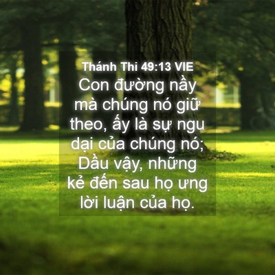 Picture 04 - Thánh Thi 49:13 VIE - Con đường nầy mà chúng nó giữ theo, - Bible Verse Picture