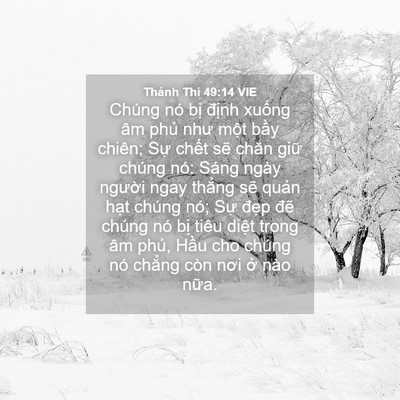 Picture 04 - Thánh Thi 49:14 VIE - Chúng nó bị định xuống âm phủ như - Bible Verse Picture