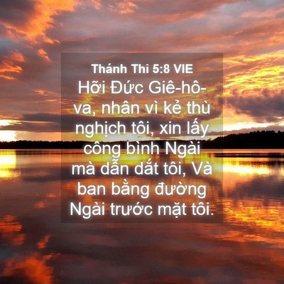 Picture 04 - Thánh Thi 5:8 VIE - Hỡi Đức Giê-hô-va, nhân vì kẻ thù - Bible Verse Picture