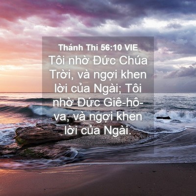Picture 04 - Thánh Thi 56:10 VIE - Tôi nhờ Đức Chúa Trời, và ngợi khen - Bible Verse Picture