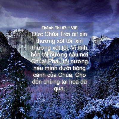 Picture 04 - Thánh Thi 57:1 VIE - Đức Chúa Trời ôi! xin thương xót tôi, - Bible Verse Picture