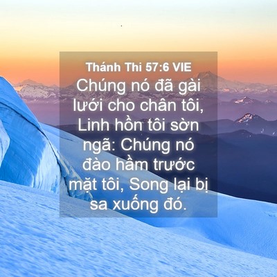 Picture 04 - Thánh Thi 57:6 VIE - Chúng nó đã gài lưới cho chân tôi, Linh - Bible Verse Picture