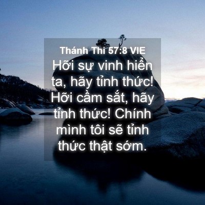 Picture 04 - Thánh Thi 57:8 VIE - Hỡi sự vinh hiển ta, hãy tỉnh thức! - Bible Verse Picture
