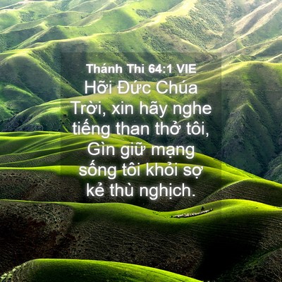 Picture 04 - Thánh Thi 64:1 VIE - Hỡi Đức Chúa Trời, xin hãy nghe tiếng - Bible Verse Picture