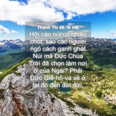 Picture 04 - Thánh Thi 68:16 VIE - Hỡi các núi có nhiều chót, sao các - Bible Verse Picture