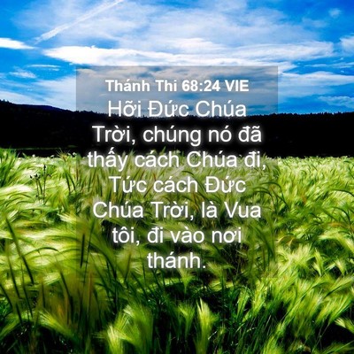 Picture 04 - Thánh Thi 68:24 VIE - Hỡi Đức Chúa Trời, chúng nó đã thấy - Bible Verse Picture