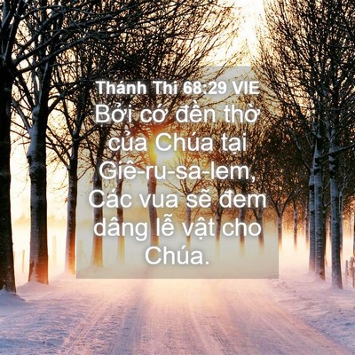 Picture 04 - Thánh Thi 68:29 VIE - Bởi cớ đền thờ của Chúa tại - Bible Verse Picture