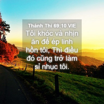 Picture 04 - Thánh Thi 69:10 VIE - Tôi khóc và nhịn ăn để ép linh hồn - Bible Verse Picture