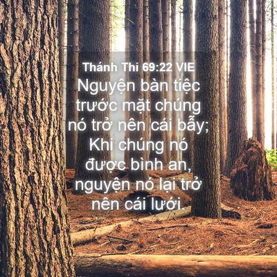 Picture 04 - Thánh Thi 69:22 VIE - Nguyện bàn tiệc trước mặt chúng nó - Bible Verse Picture