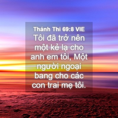 Picture 04 - Thánh Thi 69:8 VIE - Tôi đã trở nên một kẻ lạ cho anh em - Bible Verse Picture
