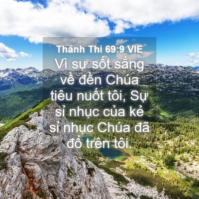 Picture 04 - Thánh Thi 69:9 VIE - Vì sự sốt sắng về đền Chúa tiêu - Bible Verse Picture