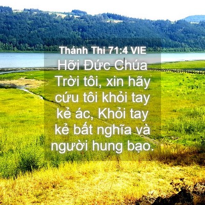 Picture 04 - Thánh Thi 71:4 VIE - Hỡi Đức Chúa Trời tôi, xin hãy cứu - Bible Verse Picture