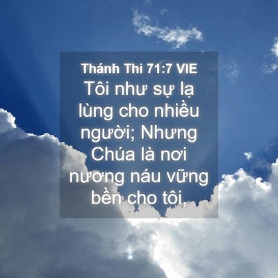 Picture 04 - Thánh Thi 71:7 VIE - Tôi như sự lạ lùng cho nhiều người; - Bible Verse Picture
