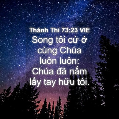 Picture 04 - Thánh Thi 73:23 VIE - Song tôi cứ ở cùng Chúa luôn luôn: Chúa - Bible Verse Picture