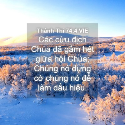 Picture 04 - Thánh Thi 74:4 VIE - Các cừu địch Chúa đã gầm hét giữa - Bible Verse Picture