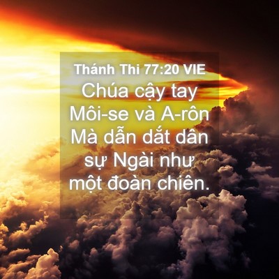 Picture 04 - Thánh Thi 77:20 VIE - Chúa cậy tay Môi-se và A-rôn Mà dẫn - Bible Verse Picture