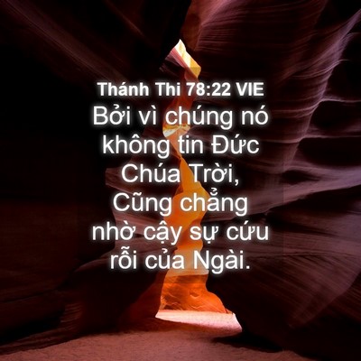 Picture 04 - Thánh Thi 78:22 VIE - Bởi vì chúng nó không tin Đức Chúa - Bible Verse Picture