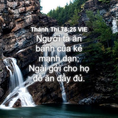 Picture 04 - Thánh Thi 78:25 VIE - Người ta ăn bánh của kẻ mạnh dạn; - Bible Verse Picture