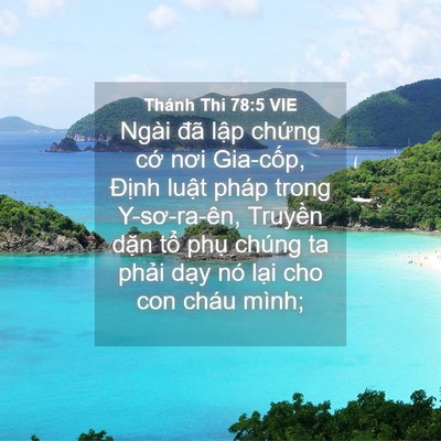 Picture 04 - Thánh Thi 78:5 VIE - Ngài đã lập chứng cớ nơi Gia-cốp, - Bible Verse Picture