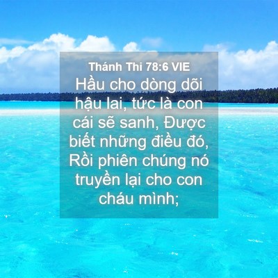 Picture 04 - Thánh Thi 78:6 VIE - Hầu cho dòng dõi hậu lai, tức là con - Bible Verse Picture