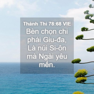 Picture 04 - Thánh Thi 78:68 VIE - Bèn chọn chi phái Giu-đa, Là núi Si-ôn - Bible Verse Picture
