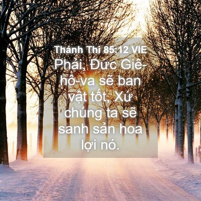 Picture 04 - Thánh Thi 85:12 VIE - Phải, Đức Giê-hô-va sẽ ban vật tốt, - Bible Verse Picture
