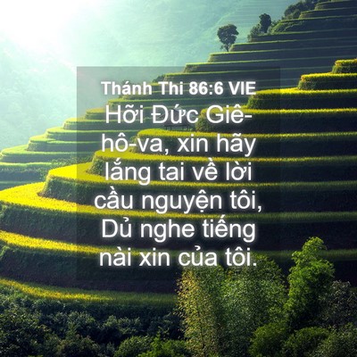 Picture 04 - Thánh Thi 86:6 VIE - Hỡi Đức Giê-hô-va, xin hãy lắng tai - Bible Verse Picture