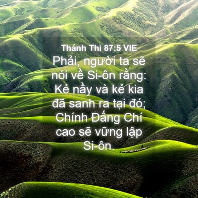 Picture 04 - Thánh Thi 87:5 VIE - Phải, người ta sẽ nói về Si-ôn rằng: - Bible Verse Picture