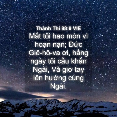 Picture 04 - Thánh Thi 88:9 VIE - Mắt tôi hao mòn vì hoạn nạn; Đức - Bible Verse Picture