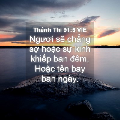 Picture 04 - Thánh Thi 91:5 VIE - Ngươi sẽ chẳng sợ hoặc sự kinh - Bible Verse Picture