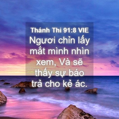 Picture 04 - Thánh Thi 91:8 VIE - Ngươi chỉn lấy mắt mình nhìn xem, Và - Bible Verse Picture