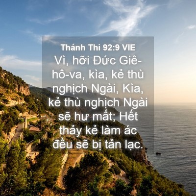 Picture 04 - Thánh Thi 92:9 VIE - Vì, hỡi Đức Giê-hô-va, kìa, kẻ thù - Bible Verse Picture
