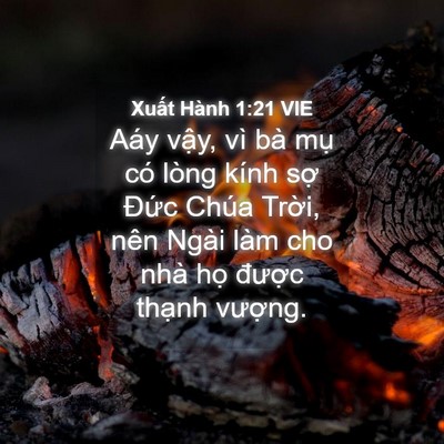 Picture 04 - Xuất Hành 1:21 VIE - Aáy vậy, vì bà mụ có lòng kính sợ - Bible Verse Picture