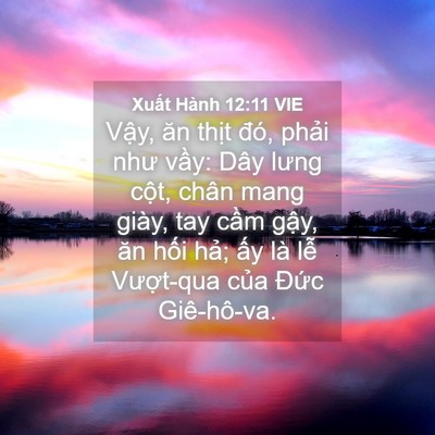 Picture 04 - Xuất Hành 12:11 VIE - Vậy, ăn thịt đó, phải như vầy: Dây - Bible Verse Picture