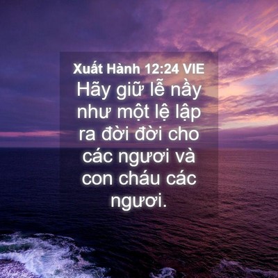 Picture 04 - Xuất Hành 12:24 VIE - Hãy giữ lễ nầy như một lệ lập ra - Bible Verse Picture
