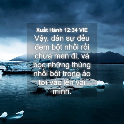 Picture 04 - Xuất Hành 12:34 VIE - Vậy, dân sự đều đem bột nhồi rồi - Bible Verse Picture