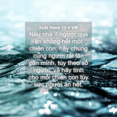 Picture 04 - Xuất Hành 12:4 VIE - Nếu nhà ít người quá ăn không hết - Bible Verse Picture