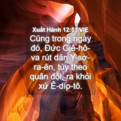 Picture 04 - Xuất Hành 12:51 VIE - Cũng trong ngày đó, Đức Giê-hô-va rút - Bible Verse Picture
