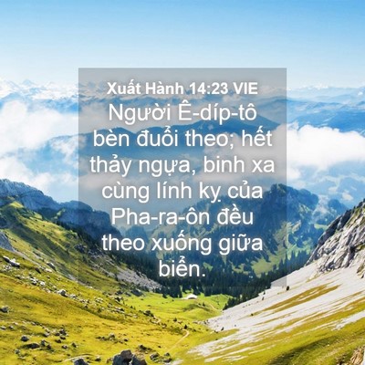 Picture 04 - Xuất Hành 14:23 VIE - Người Ê-díp-tô bèn đuổi theo; hết - Bible Verse Picture