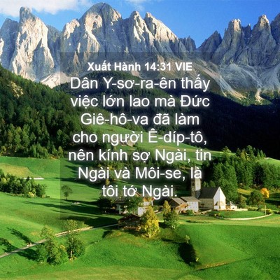 Picture 04 - Xuất Hành 14:31 VIE - Dân Y-sơ-ra-ên thấy việc lớn lao mà - Bible Verse Picture